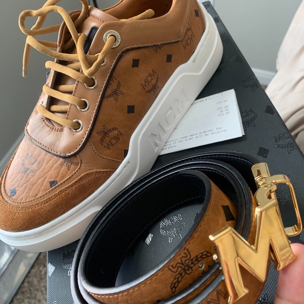 Women’s MCM shoes and belt .